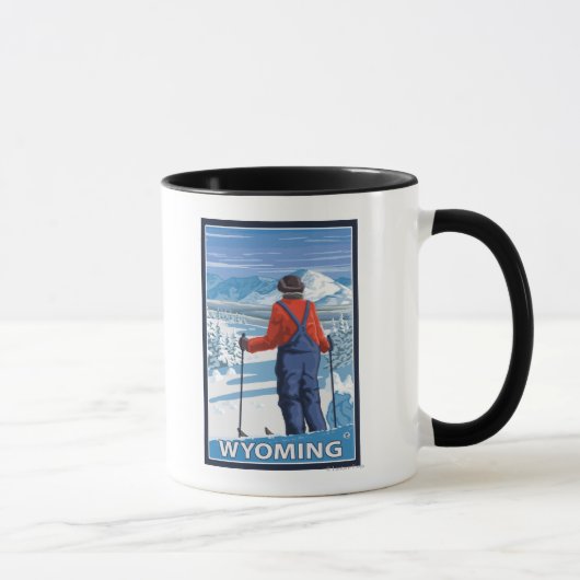 Skier AdmiringWyoming Tasse (Rechts)