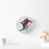 Skier - Akrylwall Clock - HAMbWG Runde Wanduhr (Zuhause)