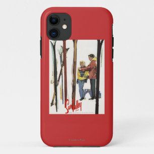 Skier aufrecht im Schnee vom Paar Poster Case-Mate iPhone Hülle