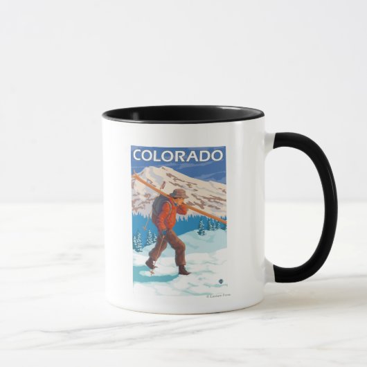 Skier Carry SkisColorado Tasse (Rechts)