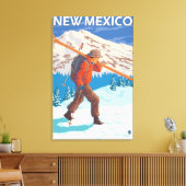 Skier Carry SkisNew Mexico Leinwanddruck (Insitu (Wohnzimmer))
