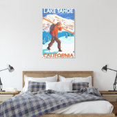 Skier Carry Snow Skis - Lake Tahoe, Californi Leinwanddruck (Insitu (Schlafzimmer))