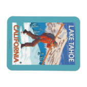 Skier Carry Snow Skis - Lake Tahoe, Californi Magnet (Horizontal)
