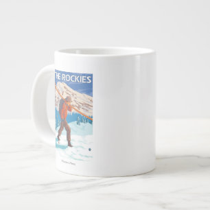 Skier Carry Snow Skis - The Rockies Jumbo-Tasse