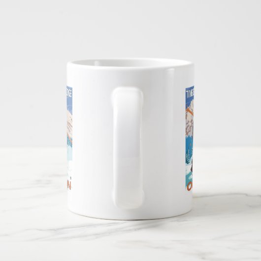 Skier Carry Snow Skis - Timberline Lodge, OR Jumbo-Tasse (Rückseite)