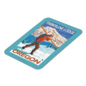 Skier Carry Snow Skis - Timberline Lodge, OR Magnet (Linke Seite)