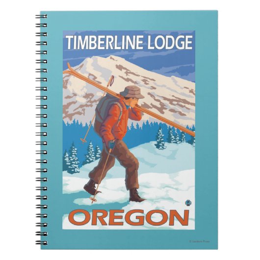 Skier Carry Snow Skis - Timberline Lodge, OR Notizblock (Vorderseite)