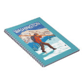 Skier Carry Snow Skis - Washington Notizblock (Rechte Seite)