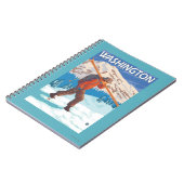 Skier Carry Snow Skis - Washington Notizblock (Linke Seite)