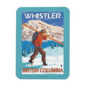 Skier Carry Snow Skis - Whistler, BC Kanada Magnet (Vertikal)
