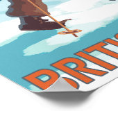 Skier Carry Snow Skis - Whistler, BC Kanada Poster (Ecke)