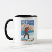 Skier Carry Snow Skis - Whistler, BC Kanada Tasse (Links)