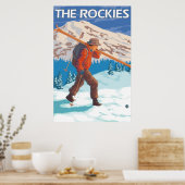 Skier, die Schneeschuhe tragen - Die Rockies Poster (Küche)
