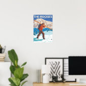 Skier, die Schneeschuhe tragen - Die Rockies Poster (Heimbüro)