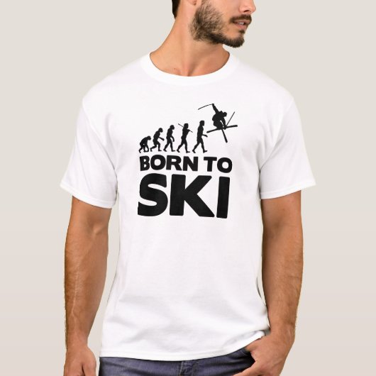 SKIER-EVOLUTION GEBOREN, SKI ZU FAHREN 02.png T-Shirt (Vorderseite)