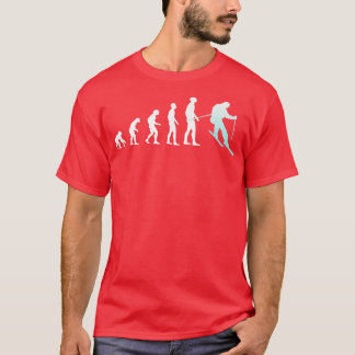 Skier Evolution Skifahren Snowboard Wintersport T-Shirt