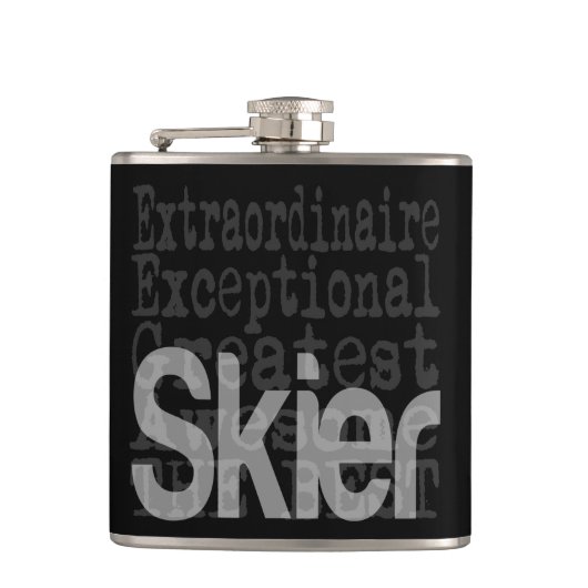 Skier Extraordinaire Flachmann (Vorderseite)