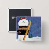 Skier für Schneemann Button (Vorne & Hinten)