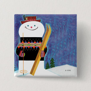 Skier für Schneemann Button
