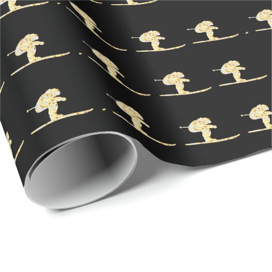 Skier Geschenkpapier (Rolleneckpunkt)