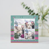 Skier & Grüße Weihnachten Winterschnee Ski 3 Foto (Stehend Vorderseite)