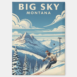 Skier in Big Sky Montana Magnet