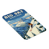 Skier in Big Sky Montana Magnet (Rechte Seite)