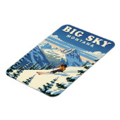Skier in Big Sky Montana Magnet (Linke Seite)