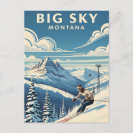 Skier in Big Sky Montana Postkarte