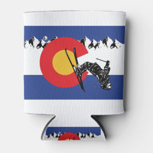 Skier-in - Colorado-Flagge Dosenkühler