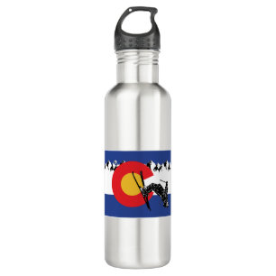Skier-in - Colorado-Flagge Edelstahlflasche