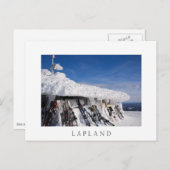 Skier in einem Skigebiet, Lappland, weiße Postkart Postkarte (Vorne/Hinten)