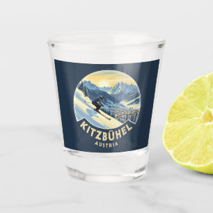 Skier in Kitzbühel Österreich Schnapsglas