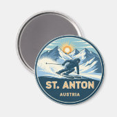 Skier in St. Anton Österreich Magnet (Vorderseite/Rückseite)
