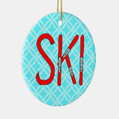 Skier Keramik Ornament (Rechts)