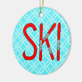 Skier Keramik Ornament (Links)
