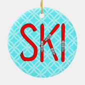 Skier Keramik Ornament (Hinten)
