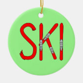 Skier Keramik Ornament (Vorne)