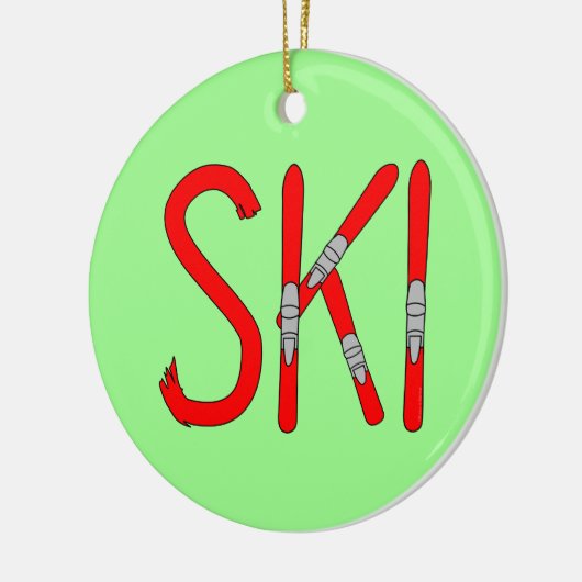 Skier Keramik Ornament (Links)