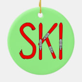 Skier Keramik Ornament (Hinten)