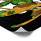 Skier Leprechaun St. Patricks Day Skiing Poster (Ecke)