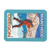 Skier mit Schneeschuhen - Berghütte, oder Magnet (Horizontal)