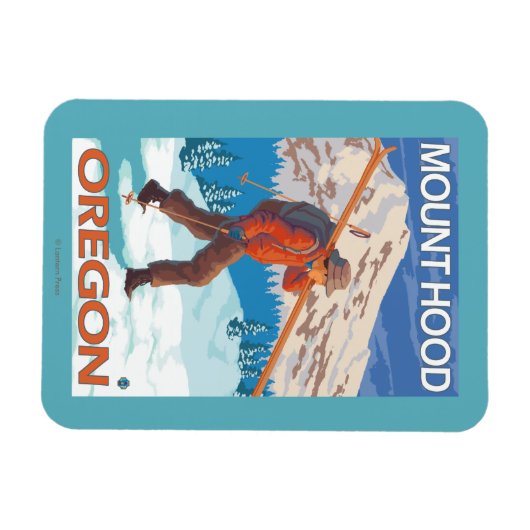 Skier mit Schneeschuhen - Berghütte, oder Magnet (Horizontal)