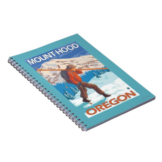 Skier mit Schneeschuhen - Berghütte, oder Notizblock (Rechte Seite)