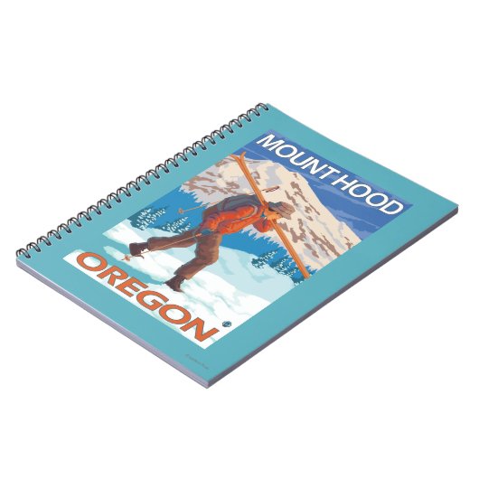 Skier mit Schneeschuhen - Berghütte, oder Notizblock (Linke Seite)