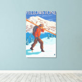 Skier mit Schneeschuhen - Yellowstone Nat'l Leinwanddruck (Insitu (Holzboden))