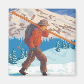 Skier mit Schneeschuhen - Yellowstone Nat'l Magnet (Vorne)