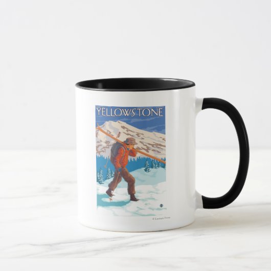 Skier mit Schneeschuhen - Yellowstone Nat'l Tasse (Rechts)