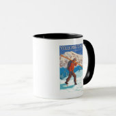 Skier mit Schneeschuhen - Yellowstone Nat'l Tasse (VorderseiteRechts)