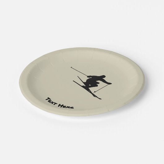 Skier Pappteller (Schrägansicht)